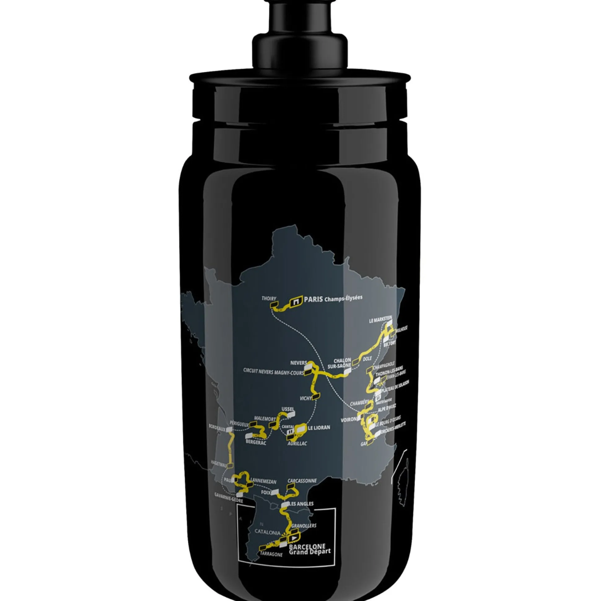 Borraccia Elite Fly Tour de France 2026 Map - Nero