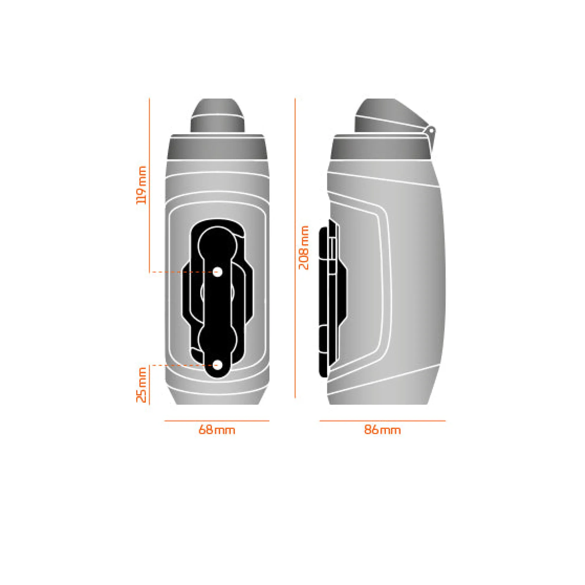 Borraccia Fidlock Twist 590 + bike base - Grigio