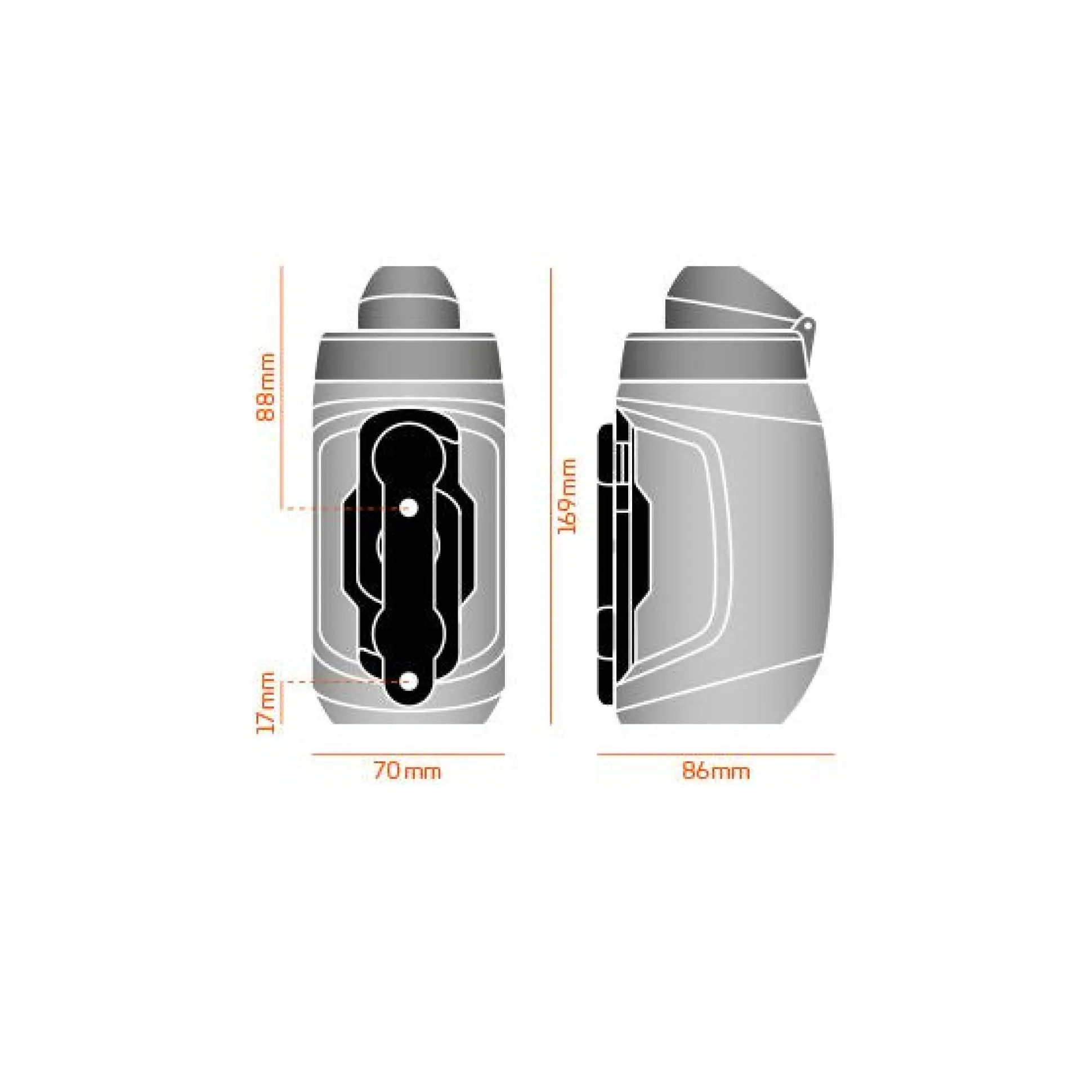 Borraccia Fidlock Twist 450 ml + bike base - Grigio