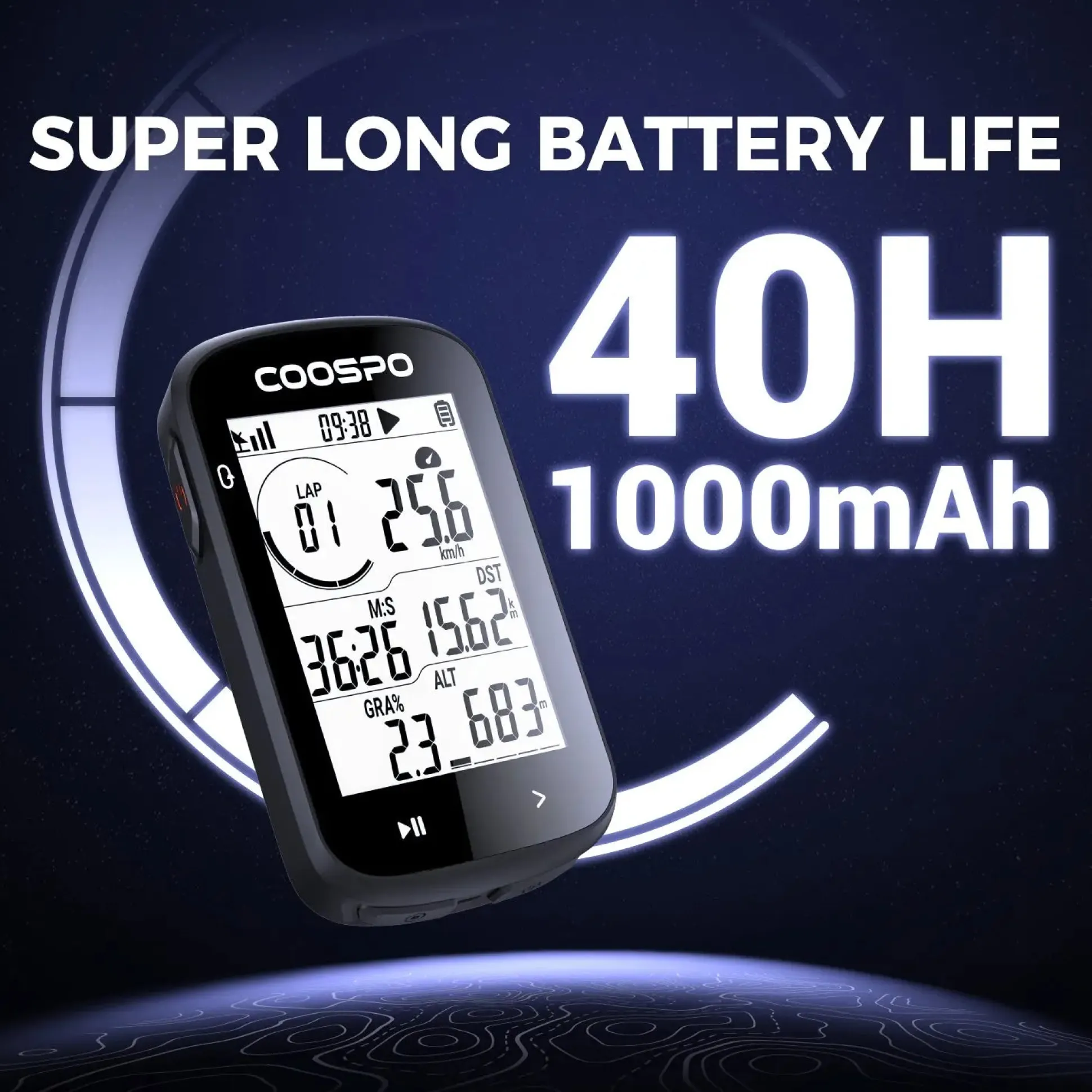 Ciclocomputer Coospo Gps CS300 - Nero