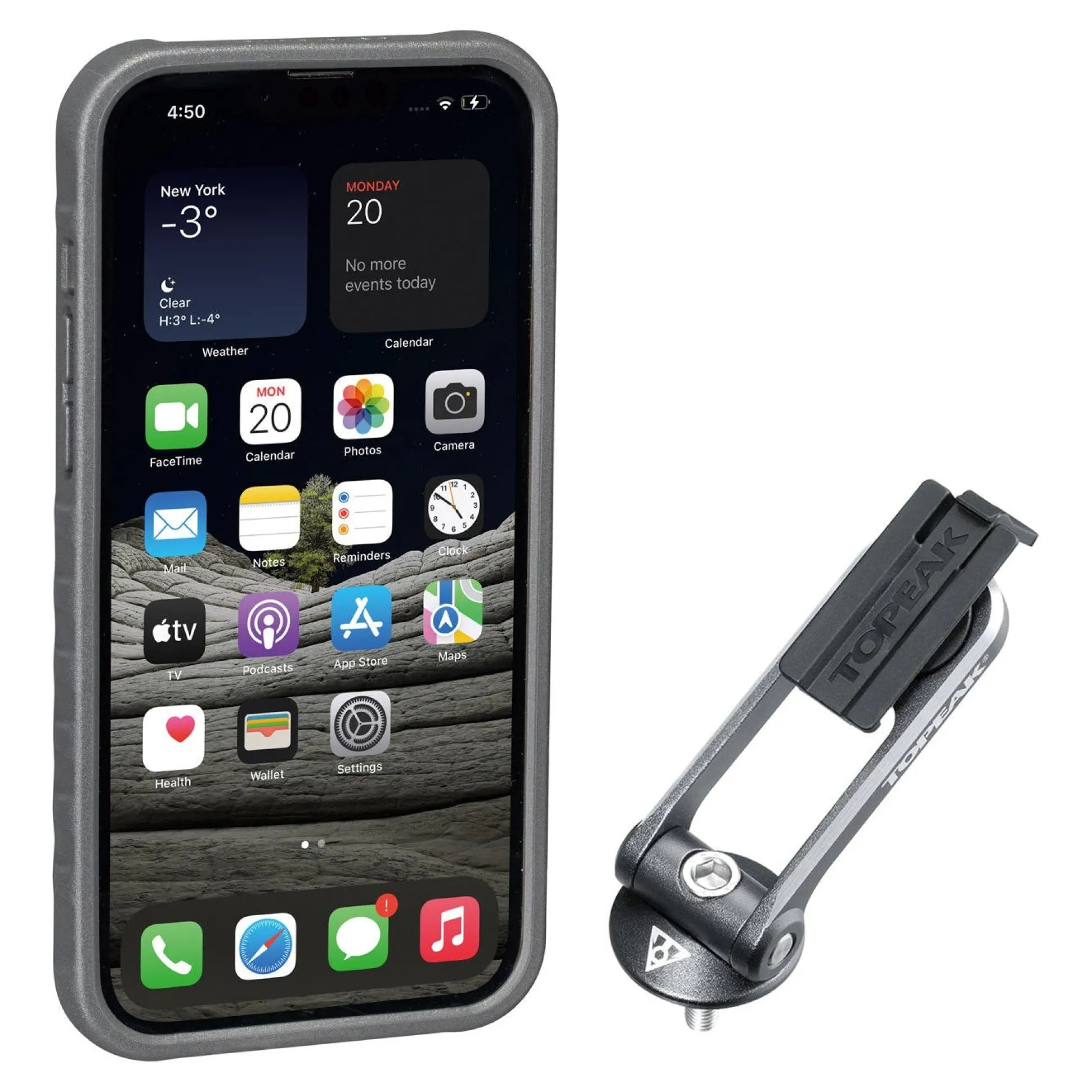 Custodia Topeak RideCase per iPhone 13 Pro Max nera/grigia con supporto