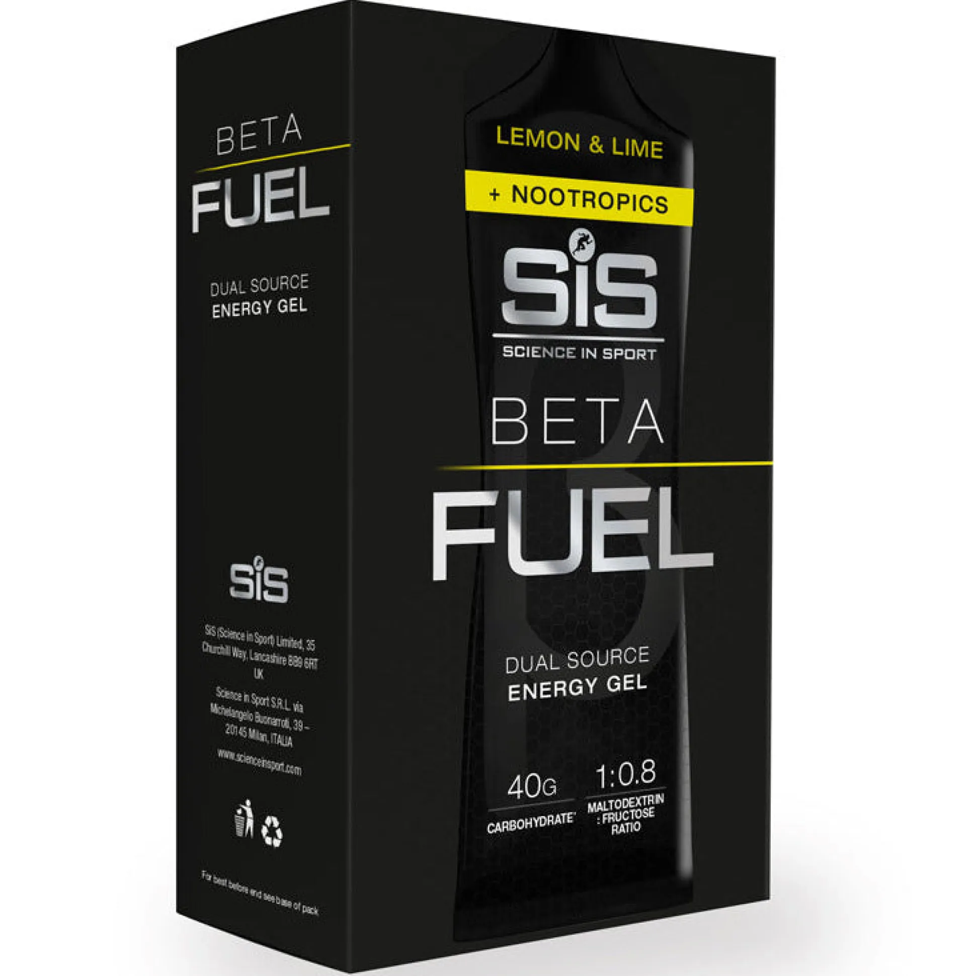 Gel Pack SiS Beta Fuel +Noontropics 6x60ml - Lemon Lime