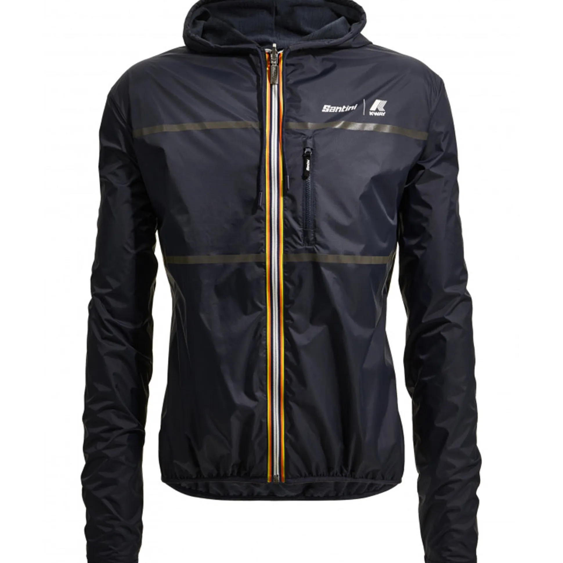 Giacca antivento reversibile Santini x K-WAY - Blu