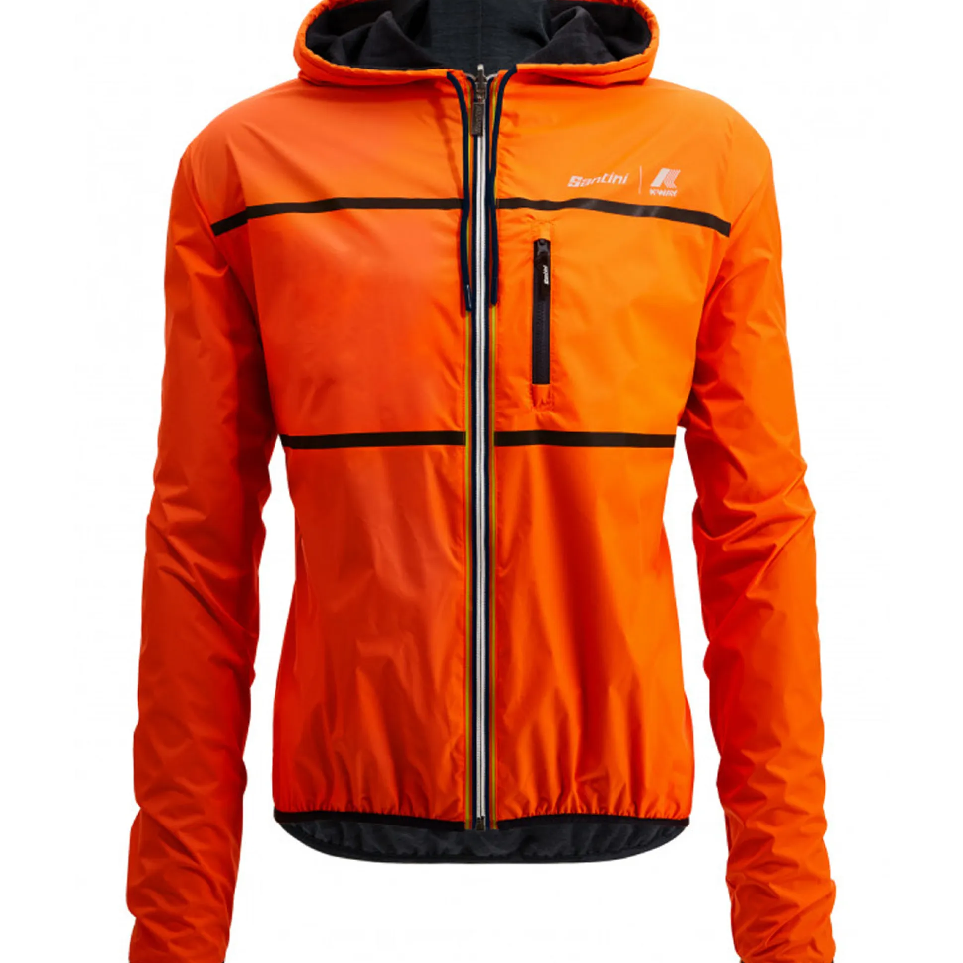 Giacca antivento reversibile Santini x K-WAY - Arancio
