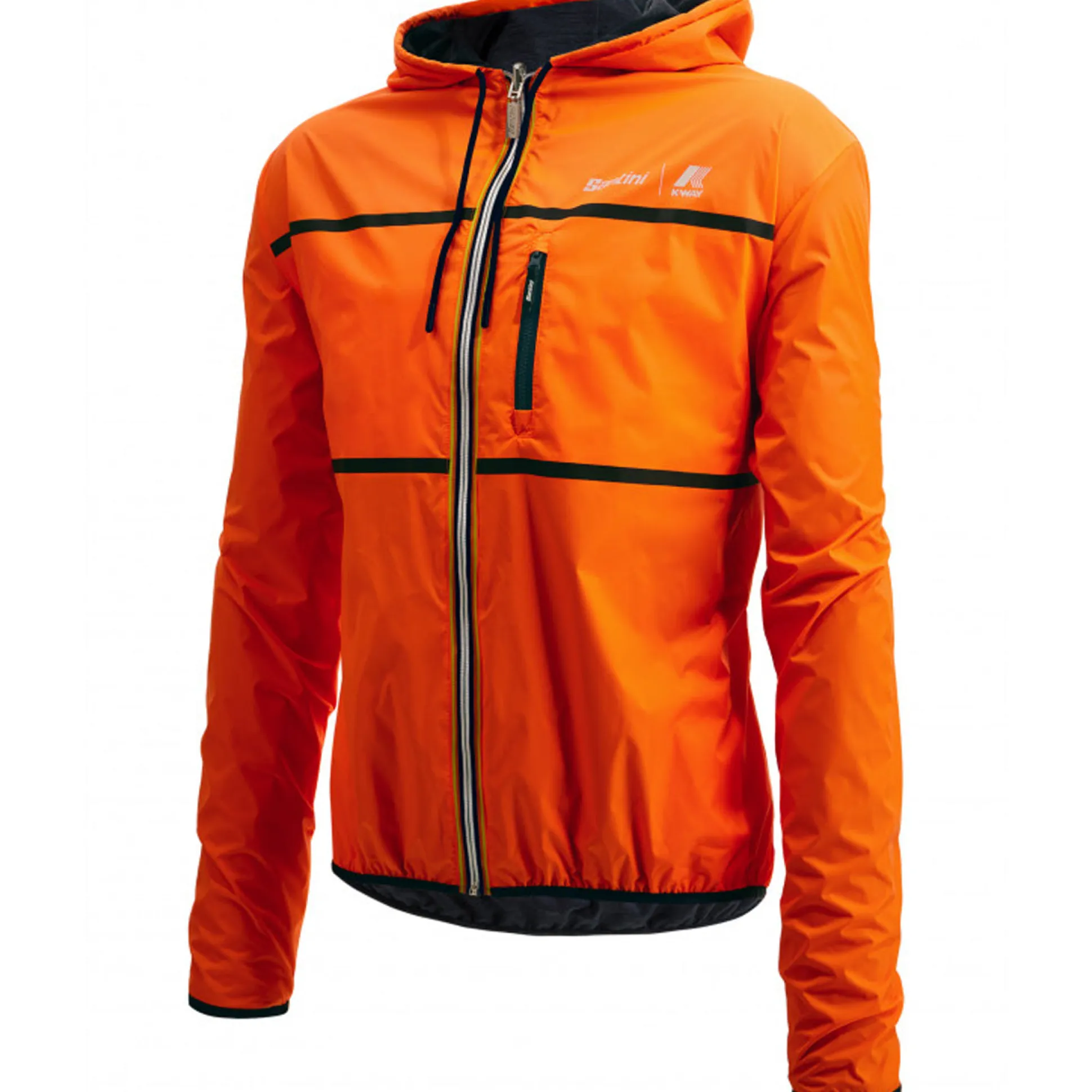 Giacca antivento reversibile Santini x K-WAY - Arancio