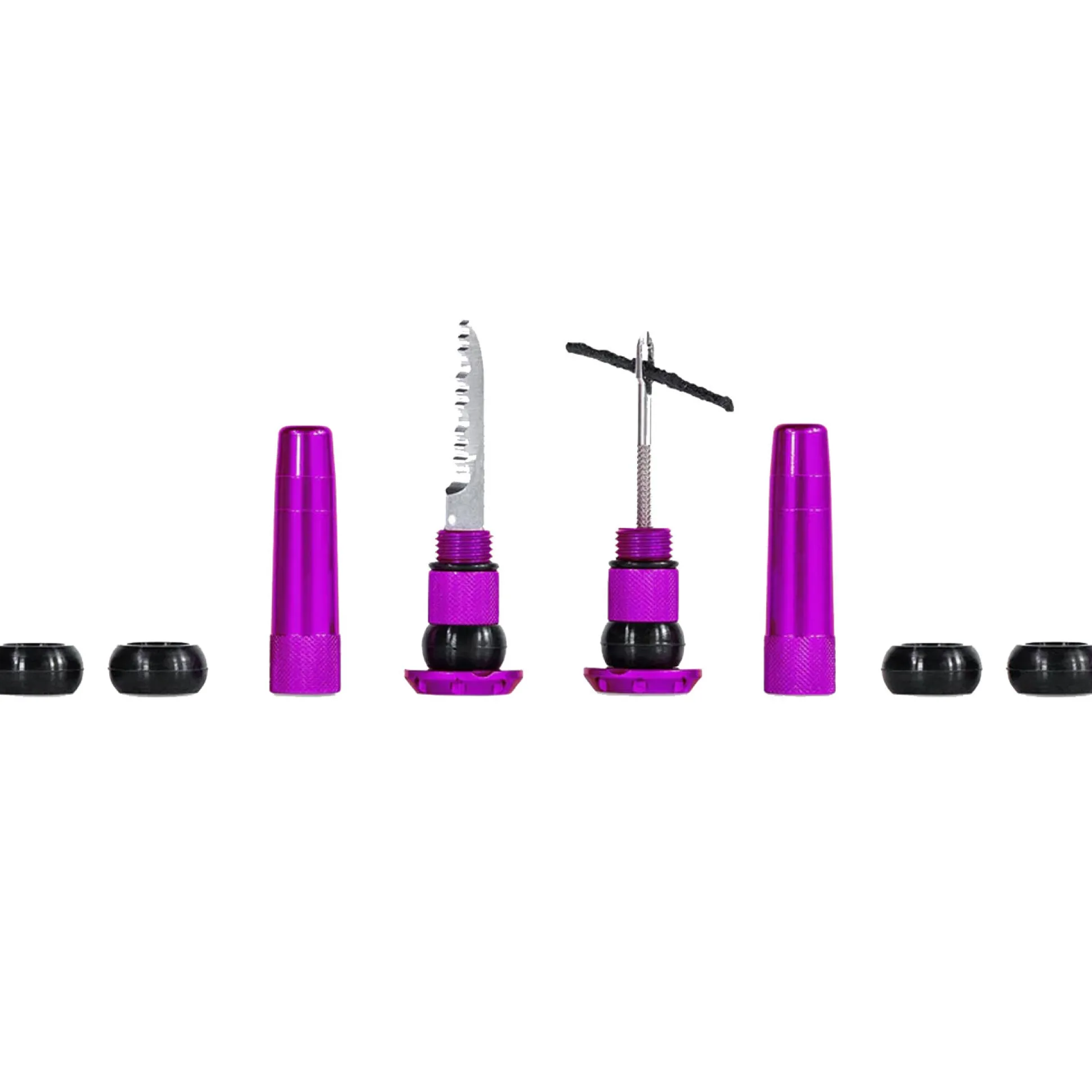 Kit riparazione tubeless per manubrio Muc-Off Stealth - Viola