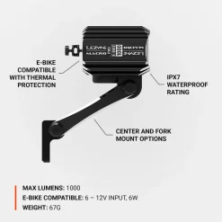 Luce anteriore Lezyne E-bike Macro Drive 1000 - Nero