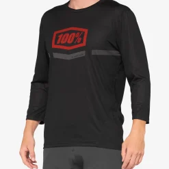 Maglia 100% Airmatic 3/4 - Nero rosso