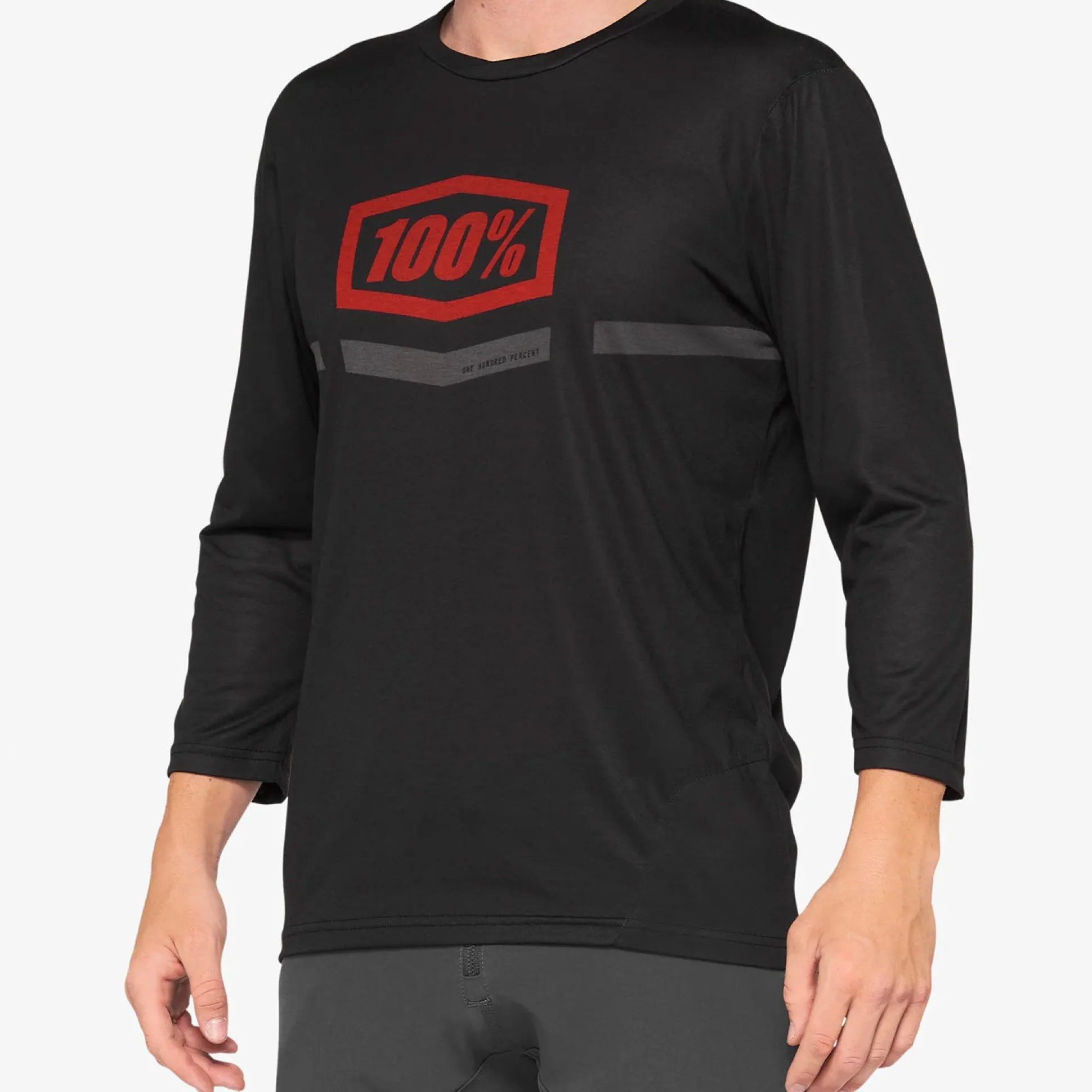 Maglia 100% Airmatic 3/4 - Nero rosso
