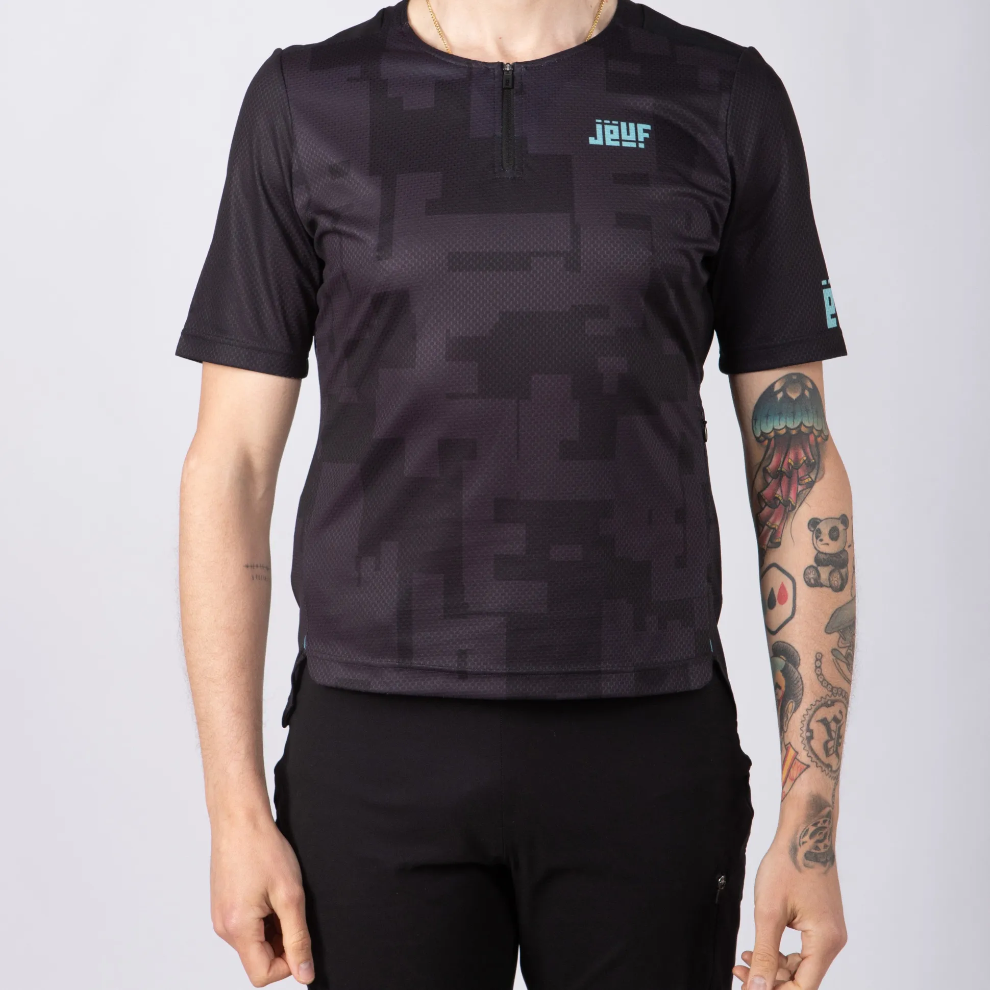 Maglia Jëuf Pro Gravel con zip - Nero