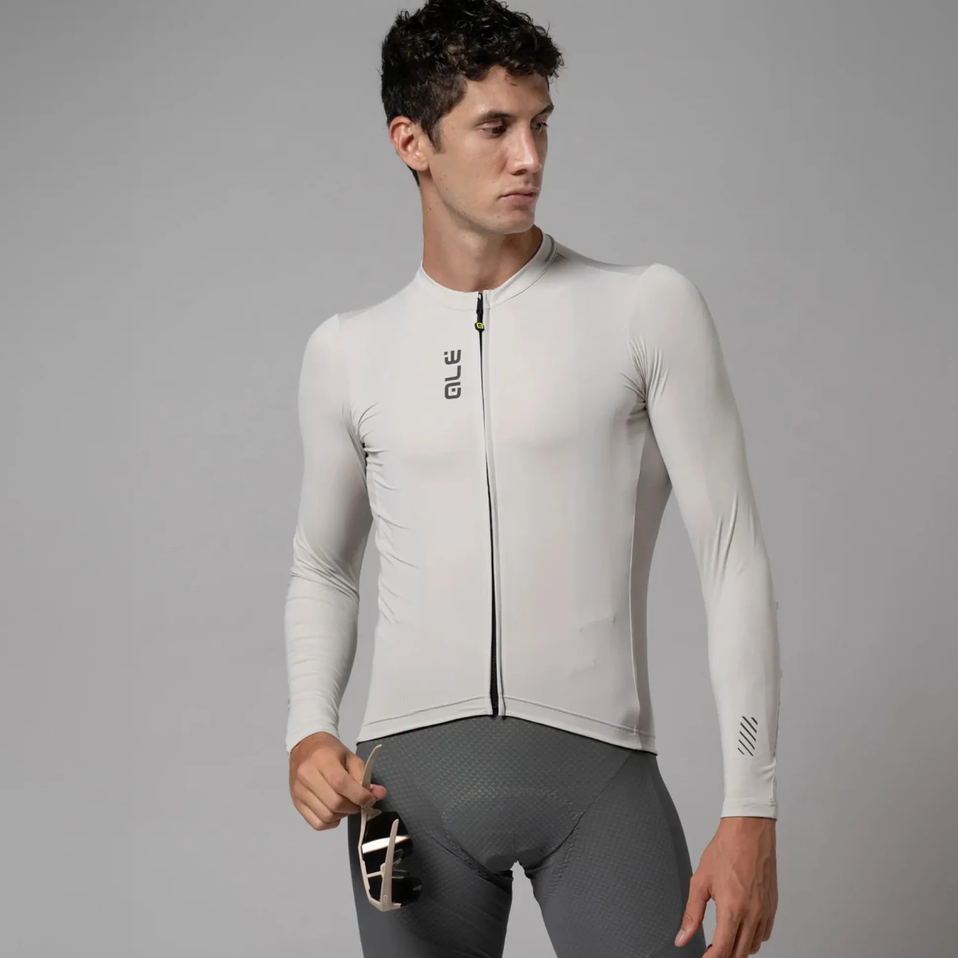 Maglia maniche lunghe Ale Pragma Color Block - Grigio chiaro