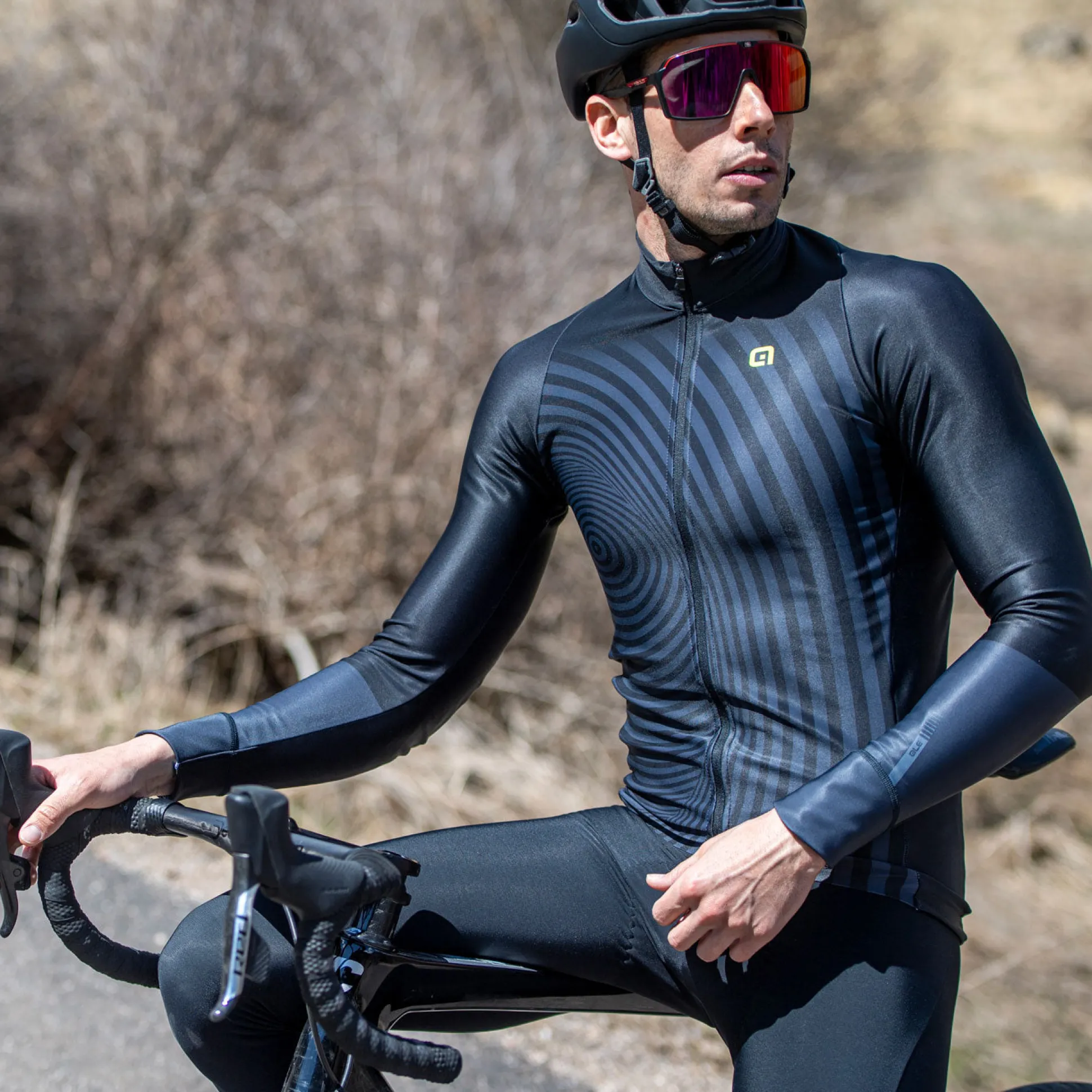 Maglia maniche lunghe Ale PRR Green Digital - Nero