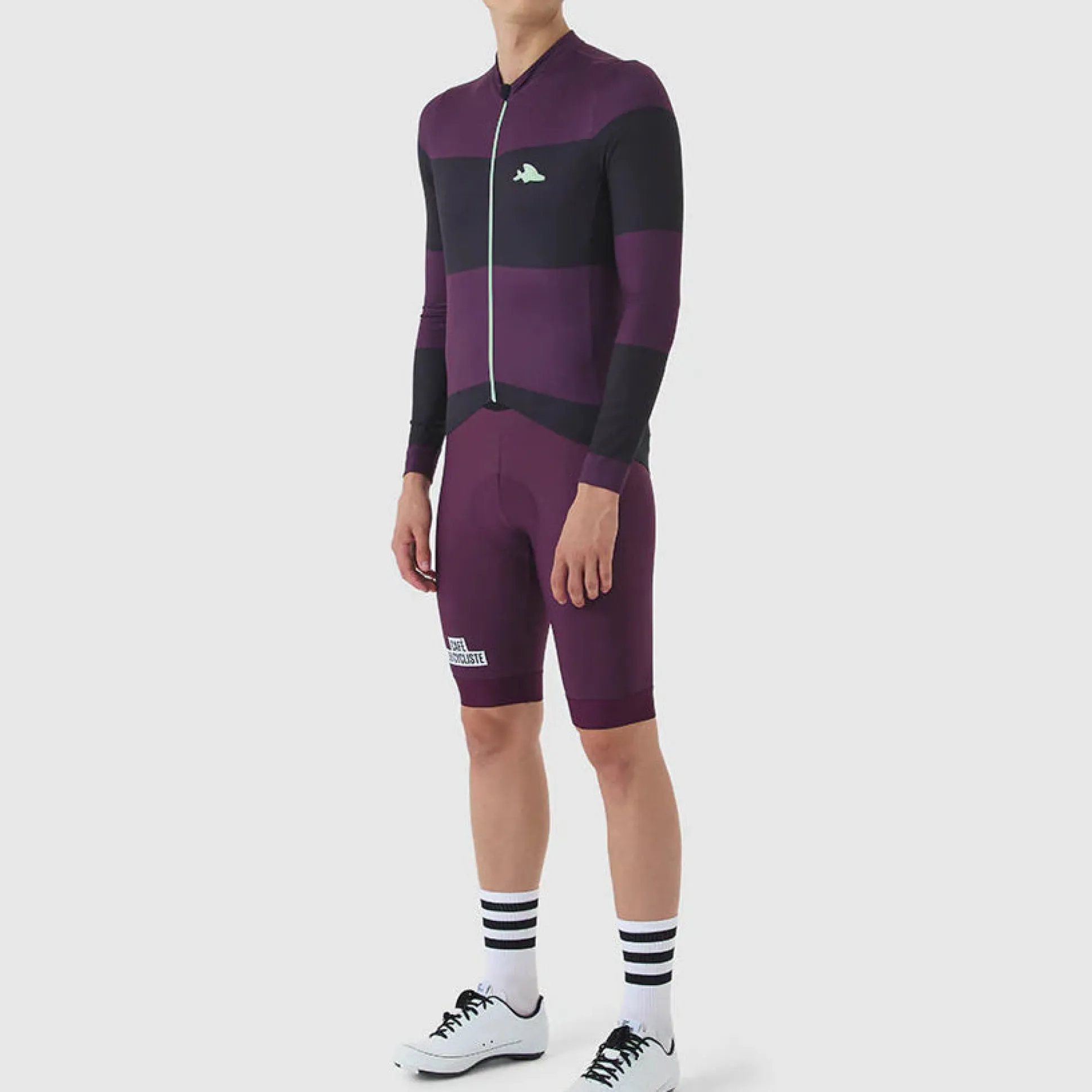 Maglia maniche lunghe Cafe du Cycliste Constance - Viola