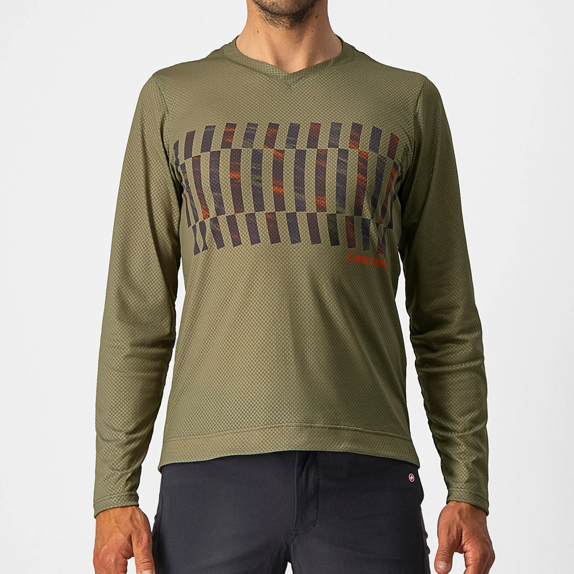 Maglia maniche lunghe Castelli Trail Tech Tee - Verde scuro