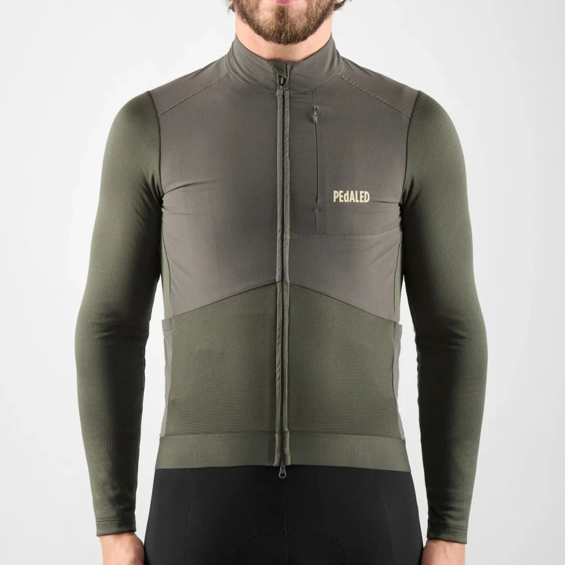 Maglia maniche lunghe Pedaled Odyssey Windblock Merino - Grigio