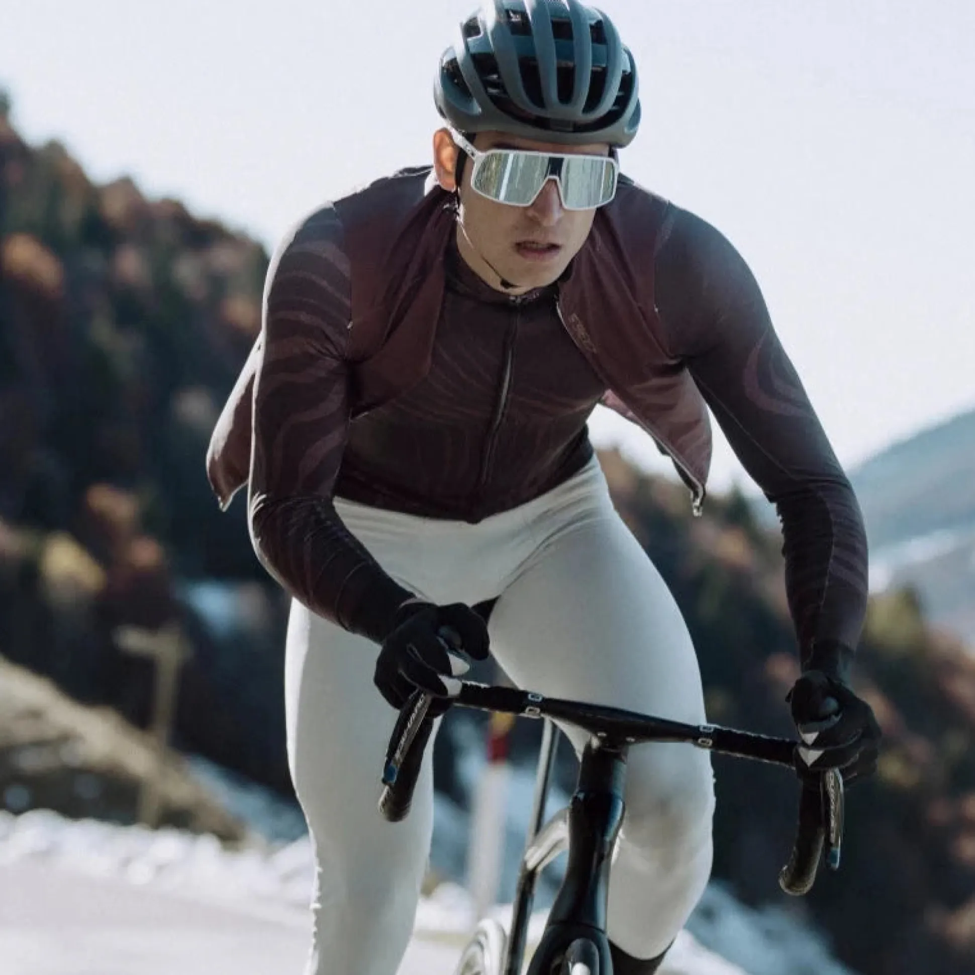 Maglia maniche lunghe Q36.5 Gregarius Hybrid Dolomiti - Marrone
