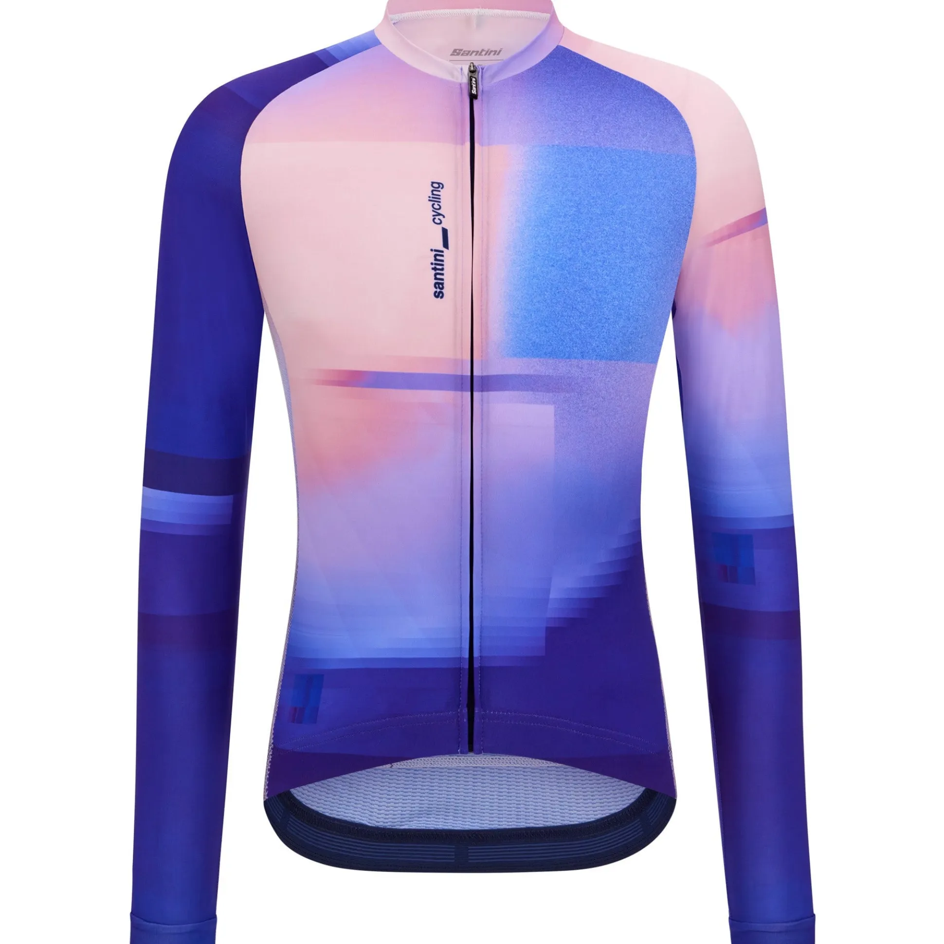 Maglia maniche lunghe Santini Luce - Rosa blu