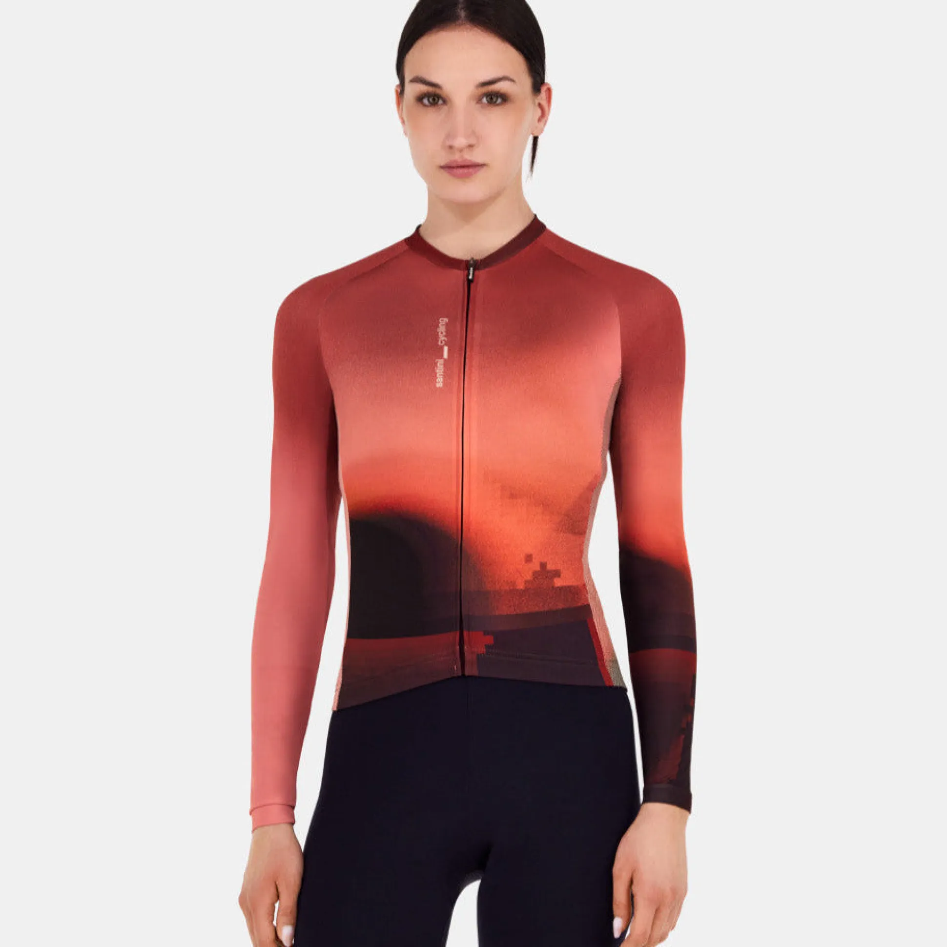 Maglia maniche lunghe Santini Luce - Bordeaux