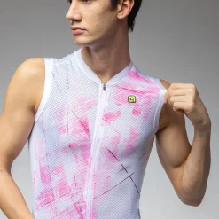 Maglia senza maniche Ale PR-E Mirror - Bianco rosa