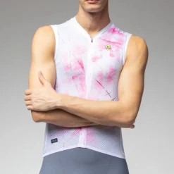 Maglia senza maniche Ale PR-E Mirror - Bianco rosa