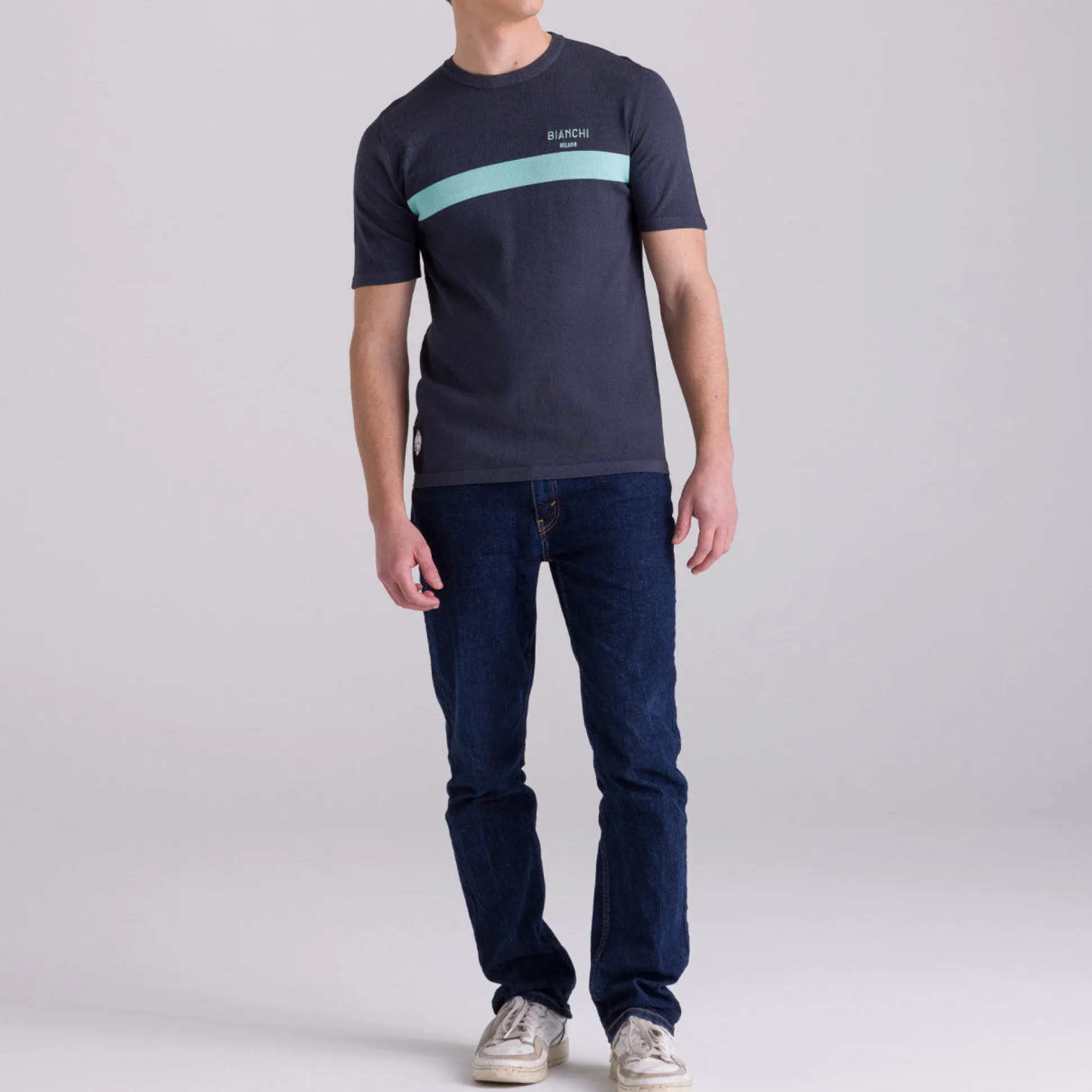 T-Shirt Bianchi Milano Classic - Grigio