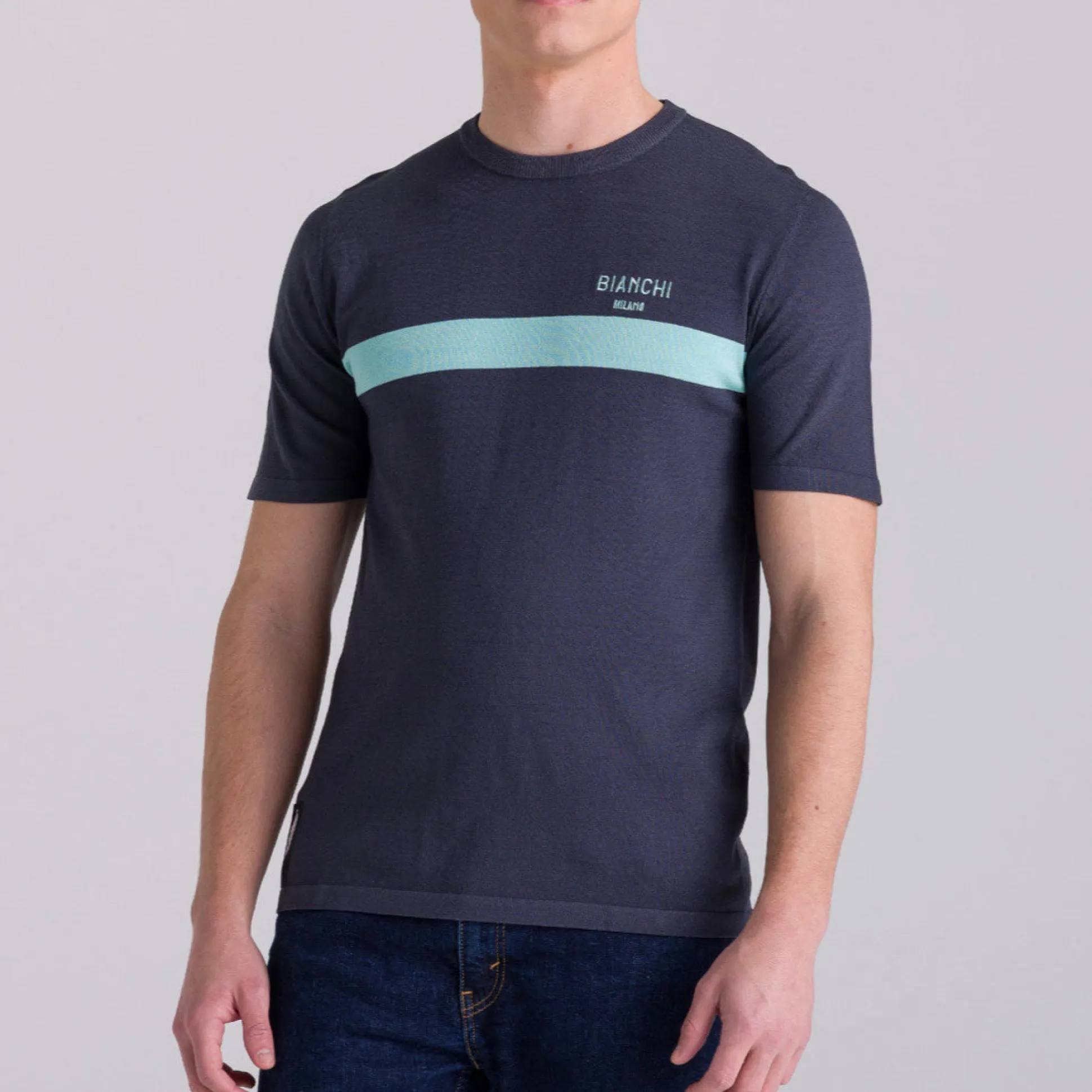 T-Shirt Bianchi Milano Classic - Grigio