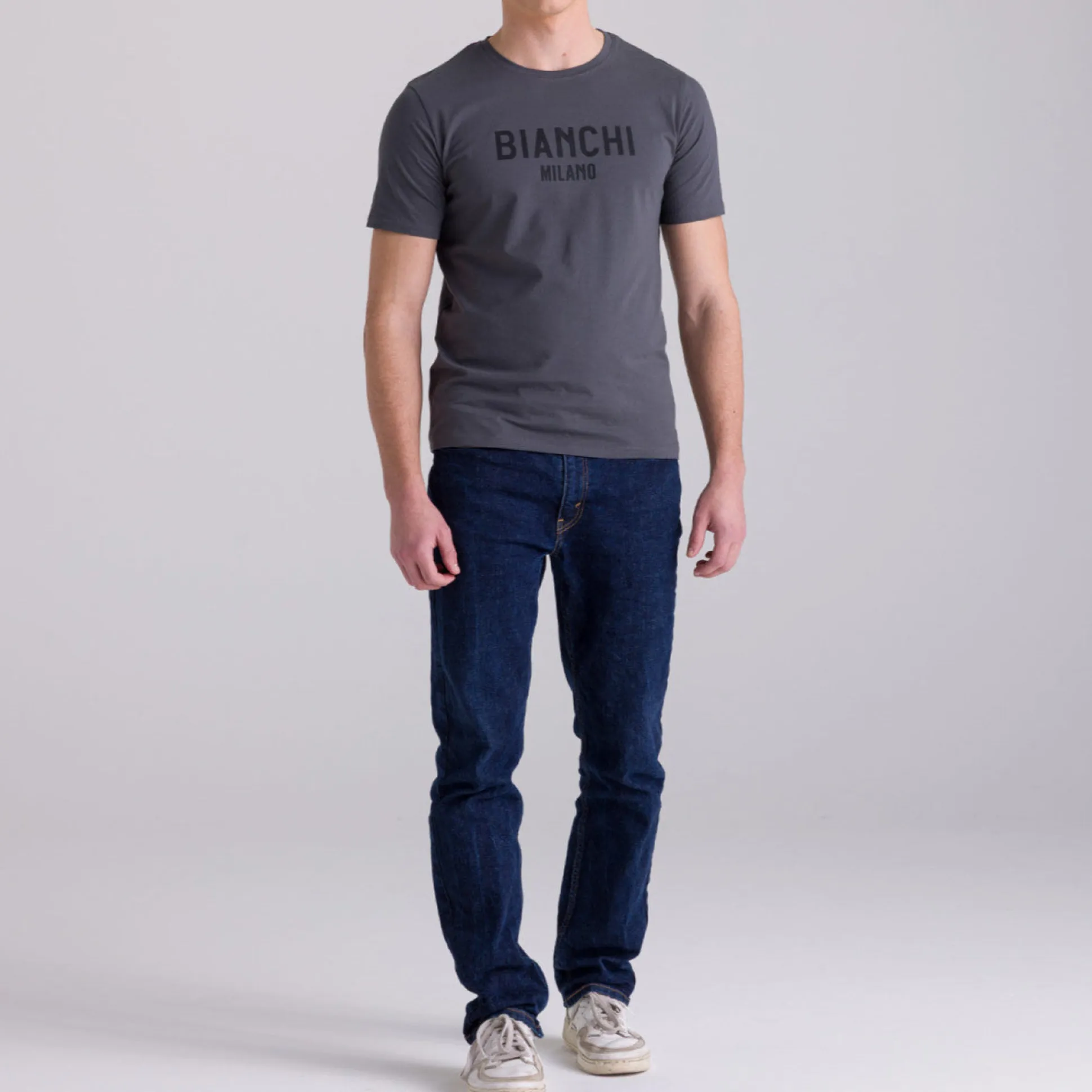 T-Shirt Bianchi Milano Fan - Grigio