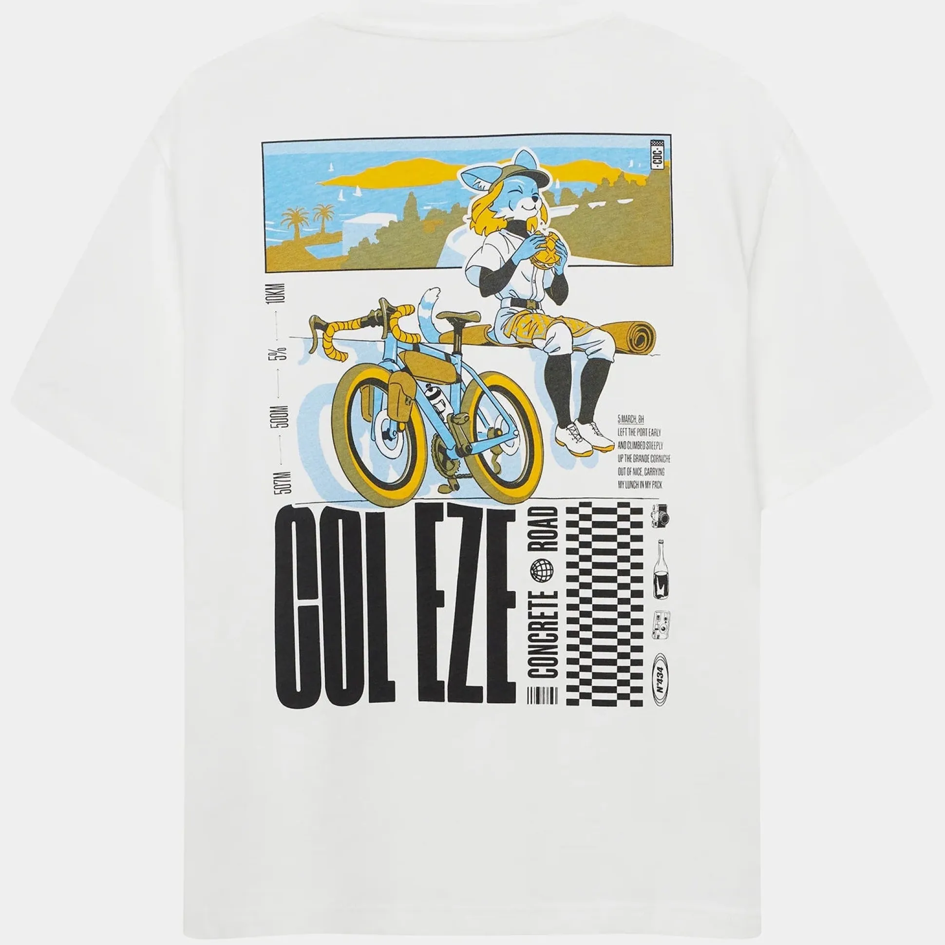 T-Shirt Cafe du Cycliste Col D'Eze - Bianco