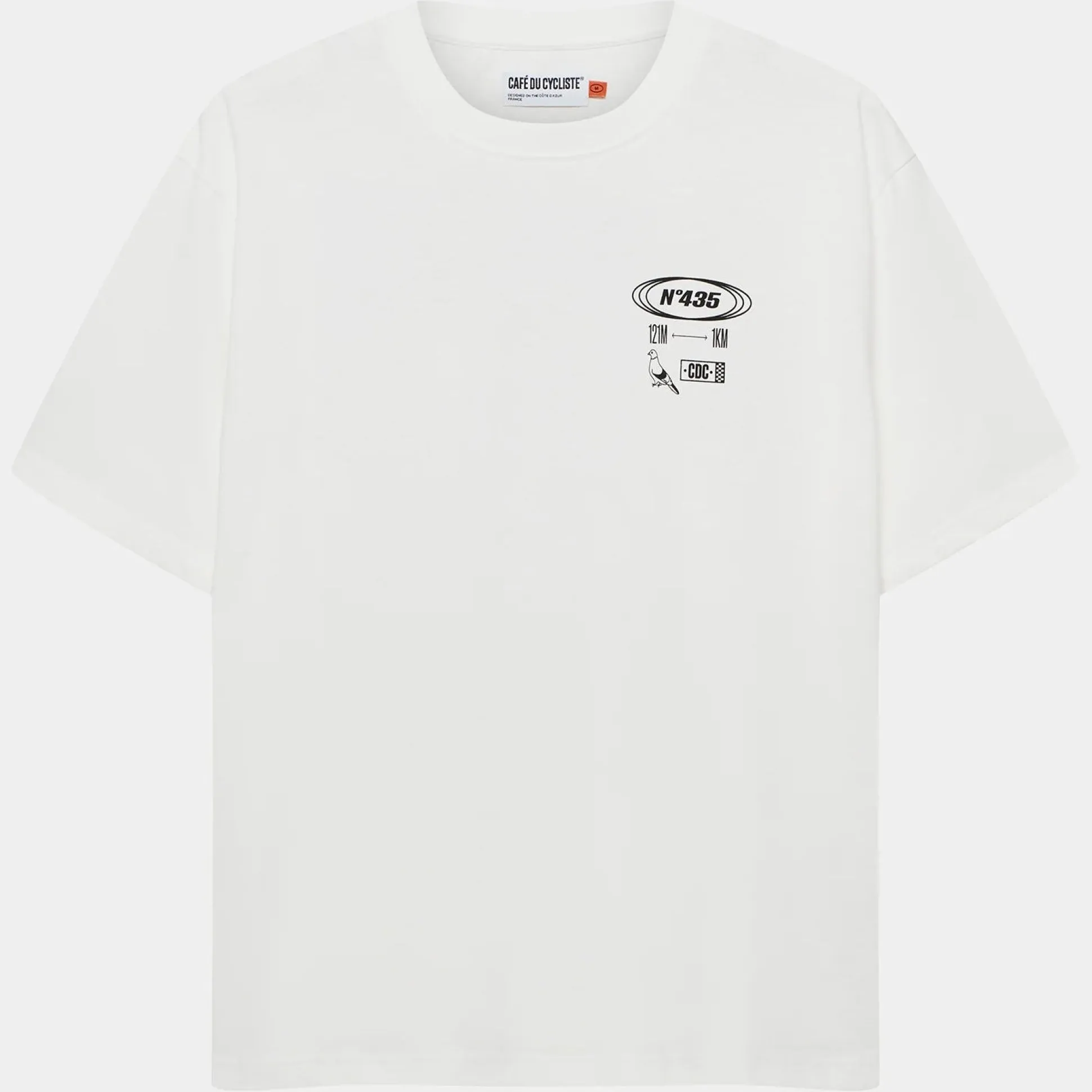 T-Shirt Cafe du Cycliste Col Paris - Bianco