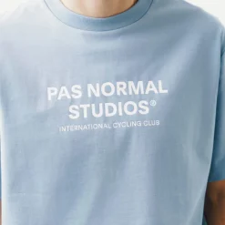 T-Shirt Pas Normal Studios Off-Race Logo - Azzurro
